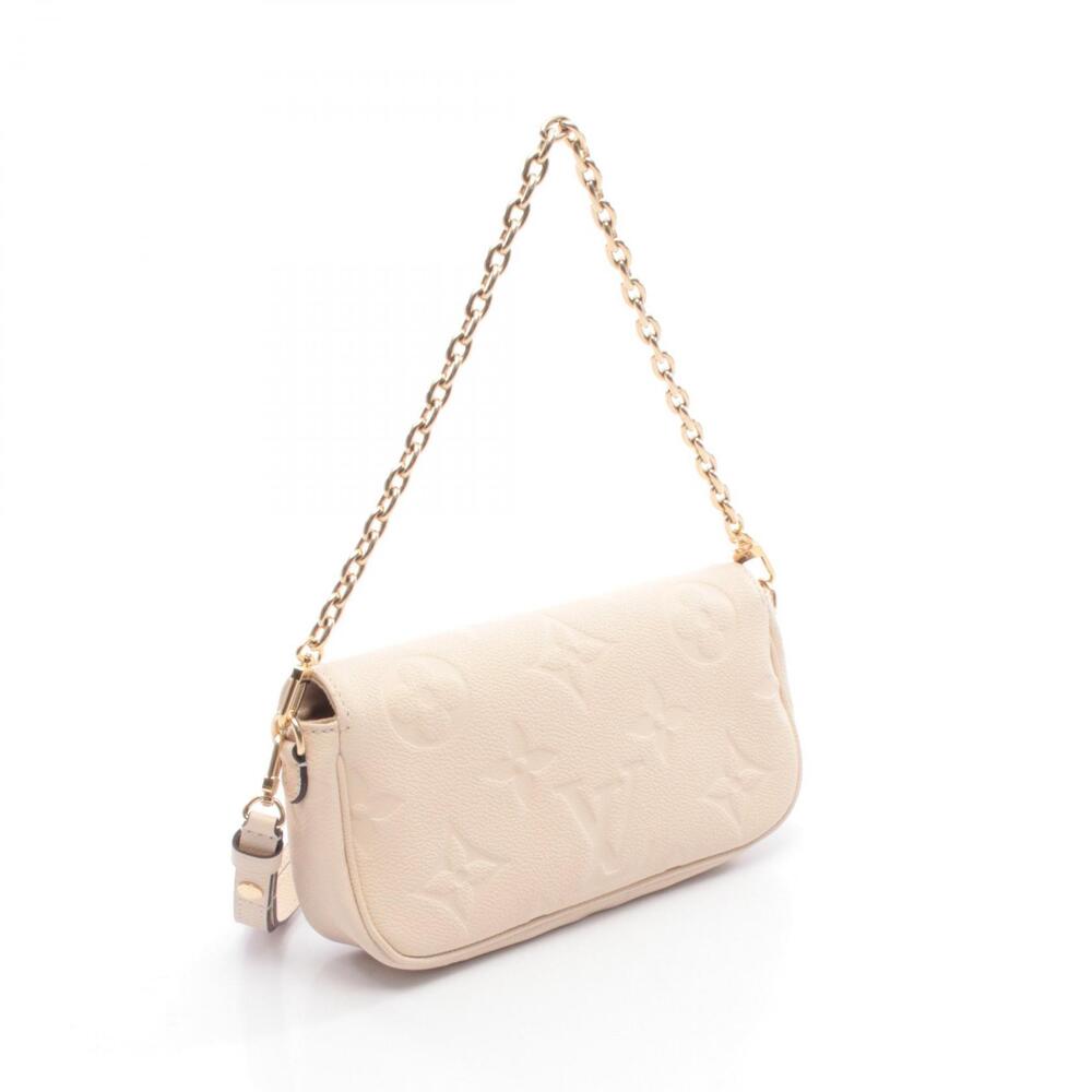 Louis Vuitton Wallet on Chain Ivy Handbag Leather Monogram Empreinte Beige
